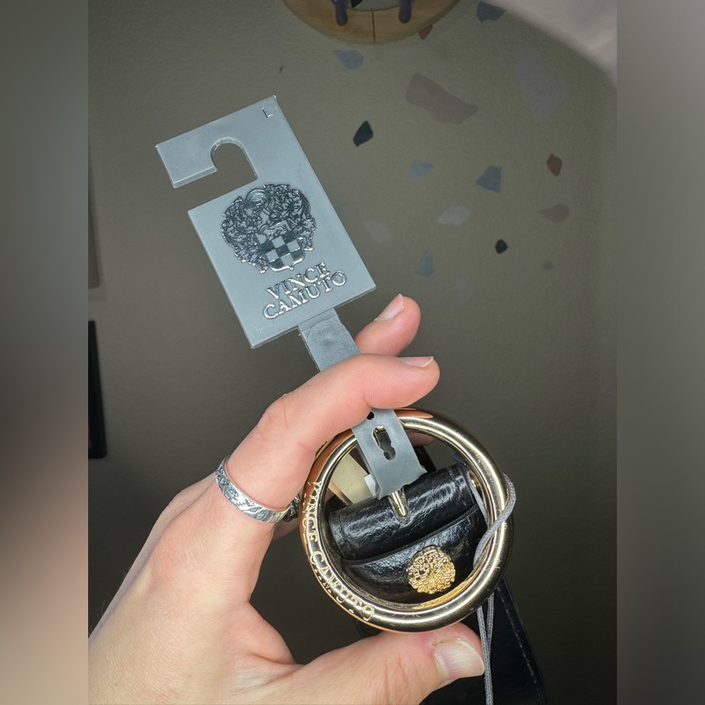 Women’s Large Vince Camuto Black Leather Belt- New